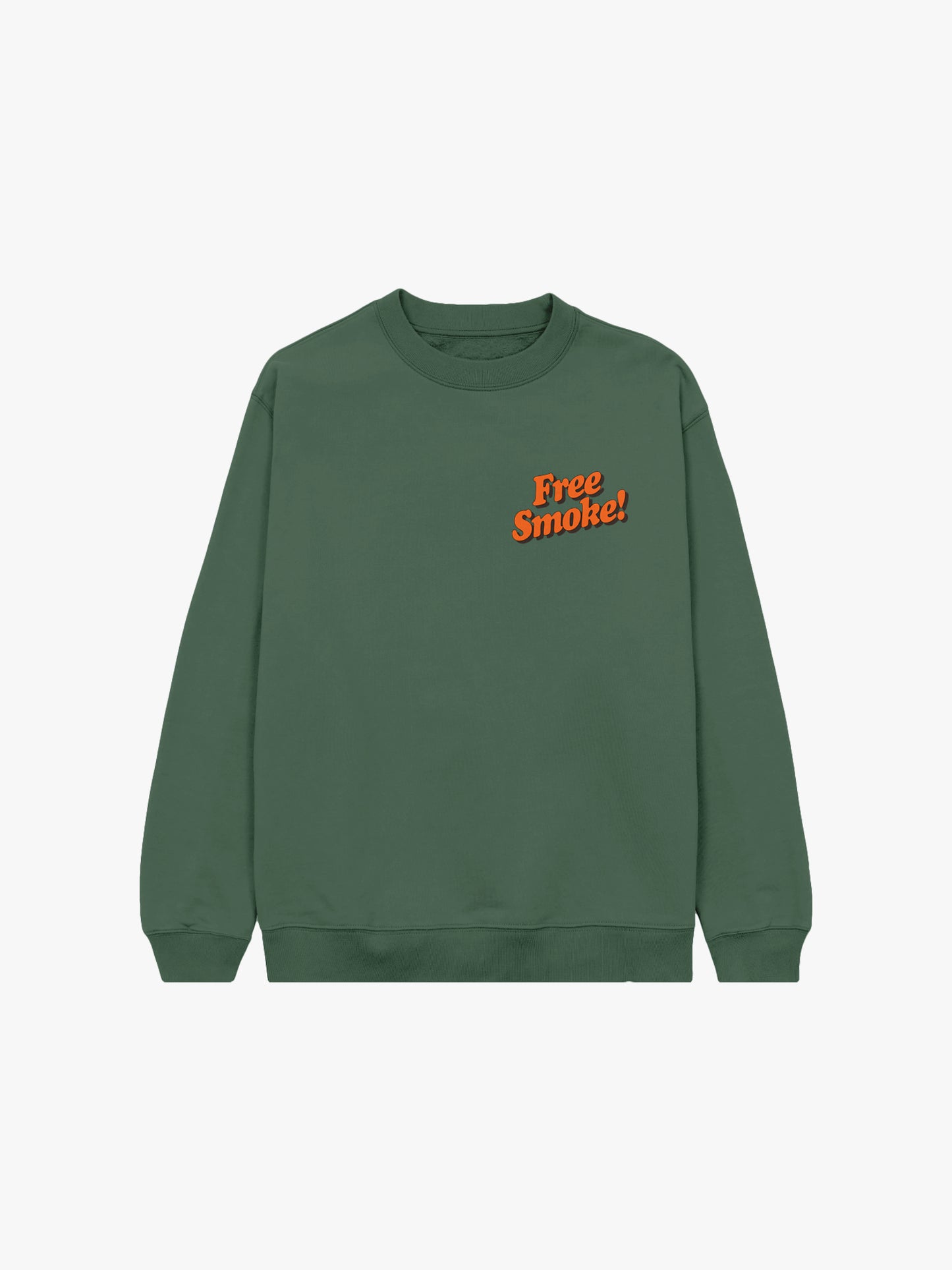 Free Smoke Green Crewneck Front Design