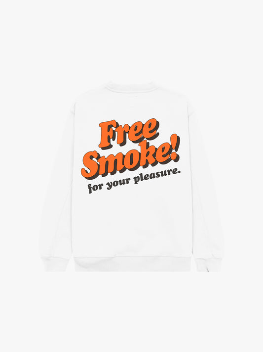 Free Smoke White Crewneck